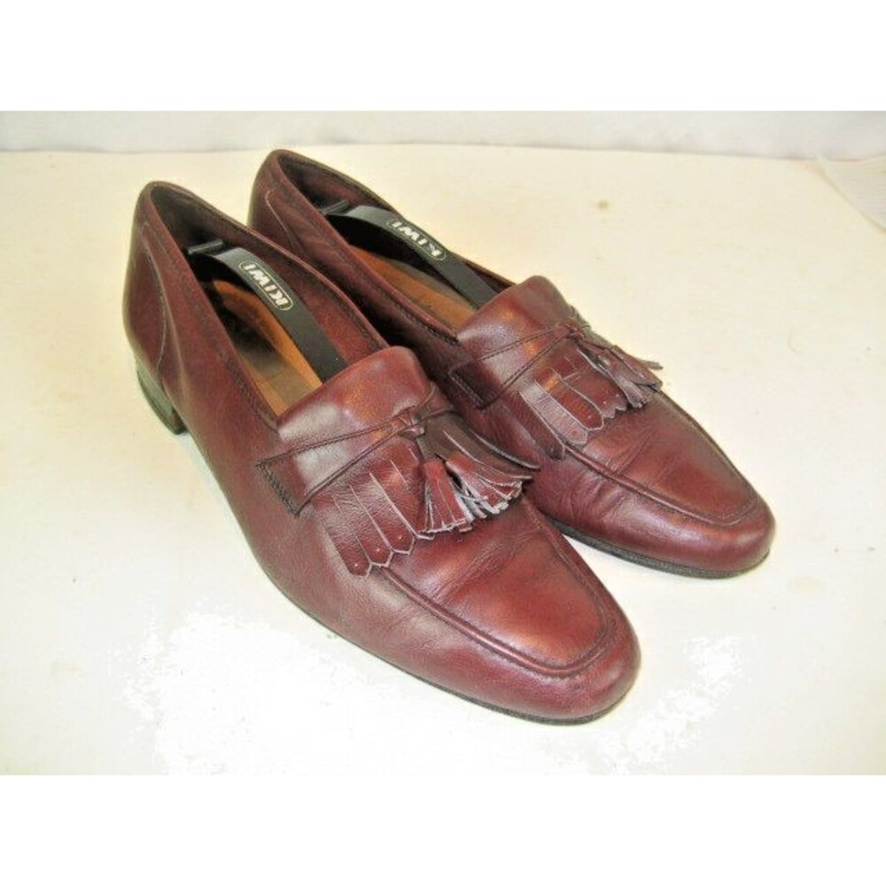 Mens Bill Blass (Italy)  Cordovan Leather Tassle Kilt Loafers sz 10.5
